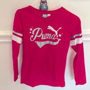 Puma long sleeved youth shirt, hot pink. Never worn.